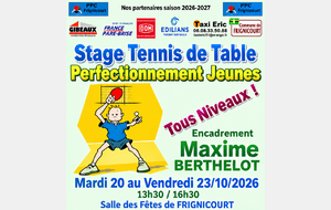 STAGE DE PERFECTIONNEMENT JEUNES . . .