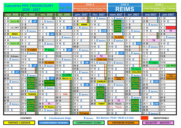 Calendrier Général du PPC FRIGNICOURT