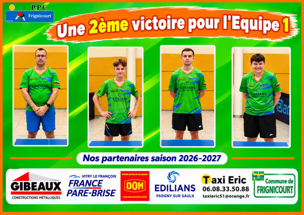 2ème victoire pour l'Equipe 1 . . .