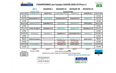 Calendrier des poules 