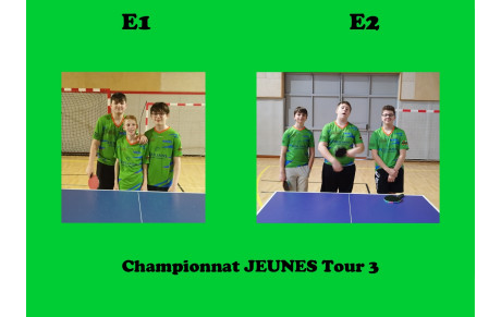 Le Championnat JEUNES Tour 3 . . .