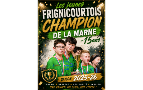 Les Jeunes -15 ans CHAMPION de la MARNE . . .
