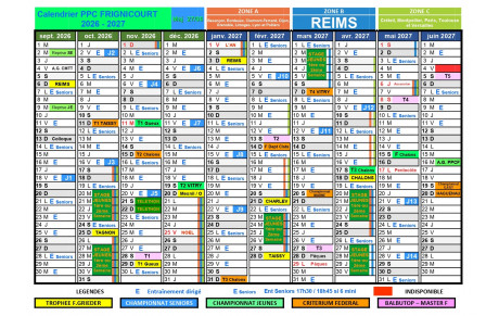 Calendrier Général du PPC FRIGNICOURT