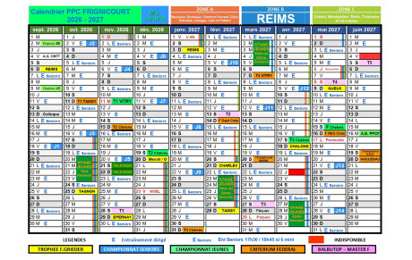 Calendrier Général du PPC FRIGNICOURT